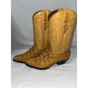 RODEO MENS COWBOY Premier BOOTS Mexico Yellow Alligator Boots Sz 8 Womens
